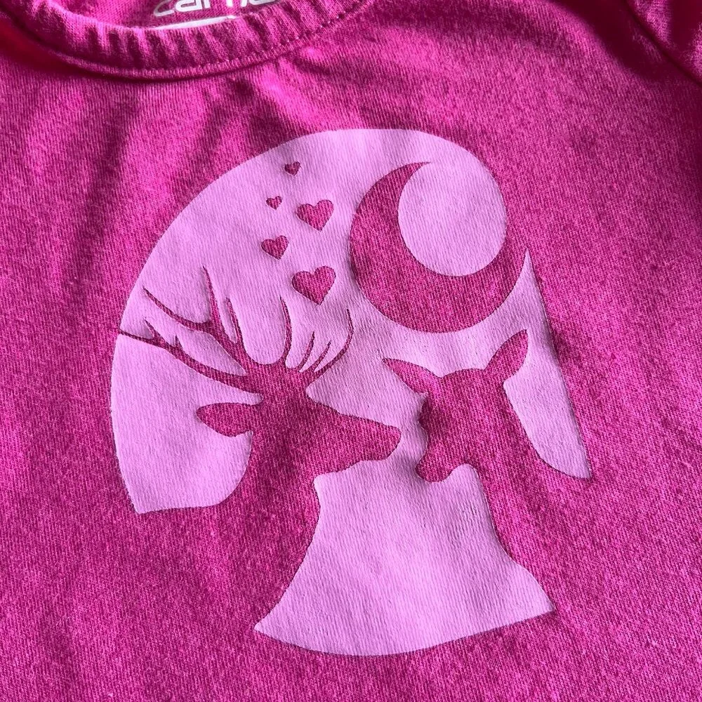 Carhartt magenta pink love onesie 3m